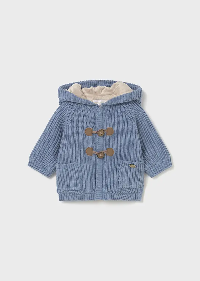 cardigan neonato tricot cappuccio