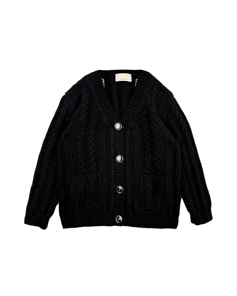 CARDIGAN NERO CON LOGO BIANCO SUL RETRO ELISABETTA FRANCHI