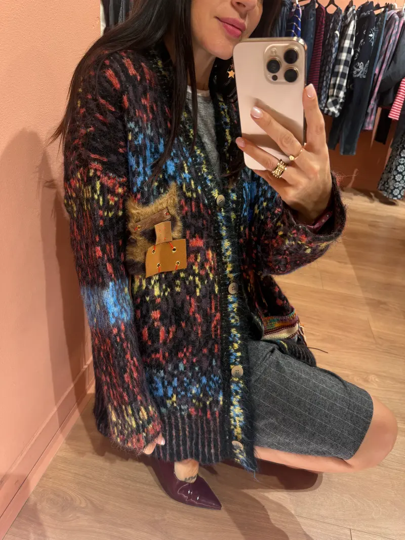 Cardigan oversize multicolor