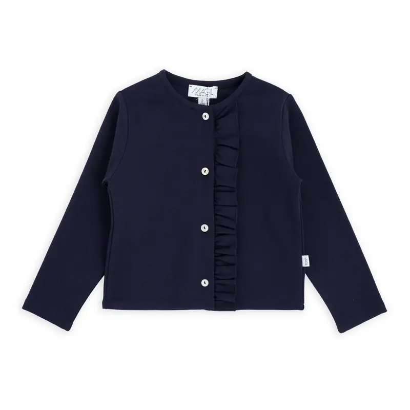 CARDIGAN PUNTO MILANO CON ROUCHES
