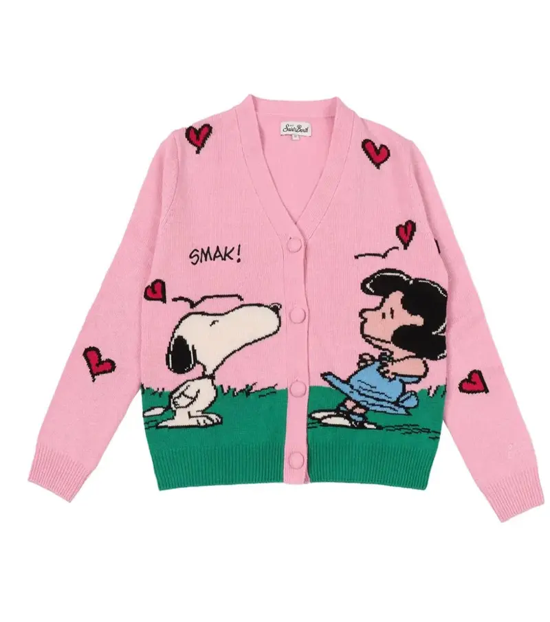 CARDIGAN ROSA CON SNOOPY MC2 SAINT BARTH