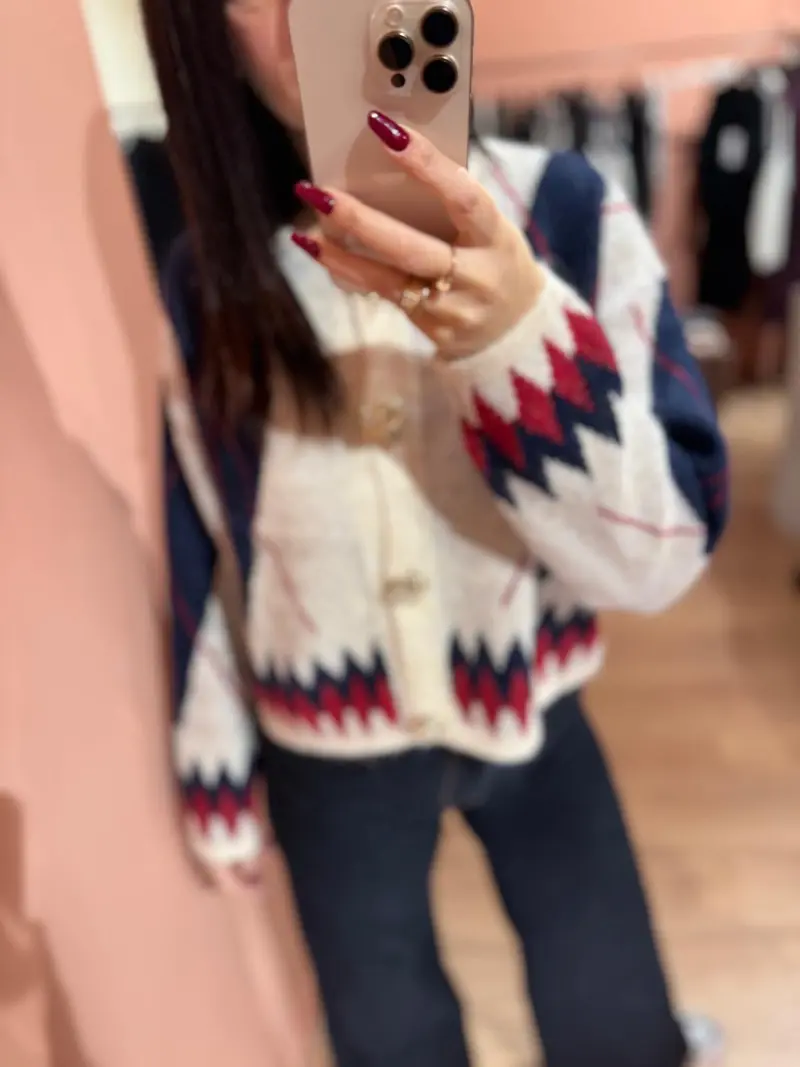 Cardigan Square - red/blue