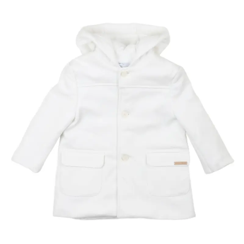 Carlo Pignatelli Cappottino bianco con cappuccio neonato bambino