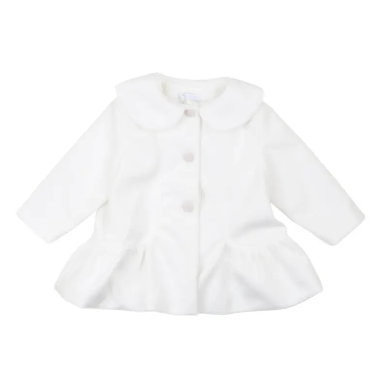 Carlo Pignatelli Cappottino in panno bianco neonata bambina