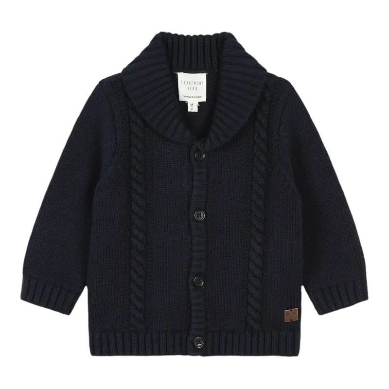 Carre'Ment Beau Cardigan tinta unita Blu per Neonato