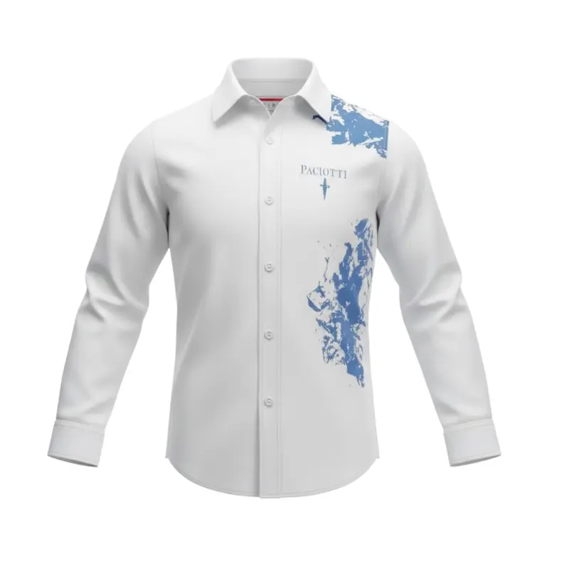 Cesare Paciotti Camicia tinta unita con Stampa Bianco per Bambino