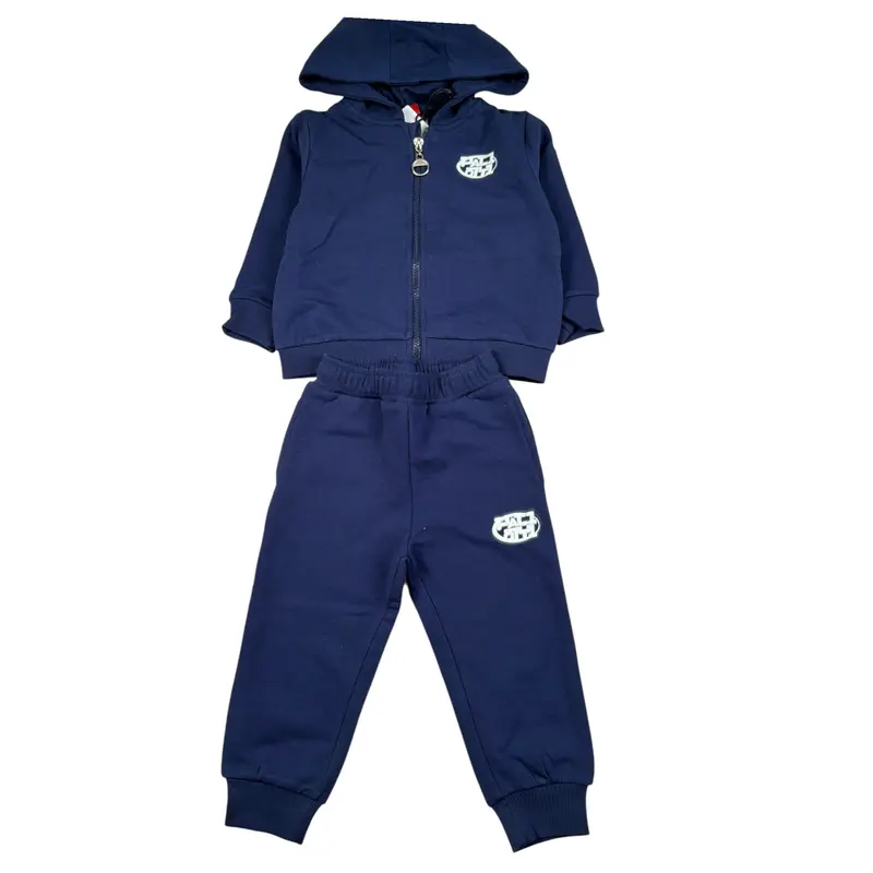 Cesare Paciotti Completo 2 Pezzi Felpa-Pantalone tinta unita Blu per Neonato