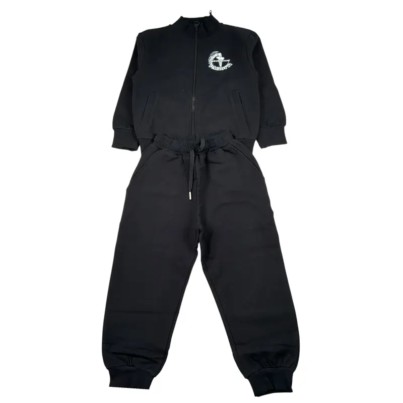 Cesare Paciotti Completo 2 Pezzi Felpa-Pantalone tinta unita Nero per Bambino