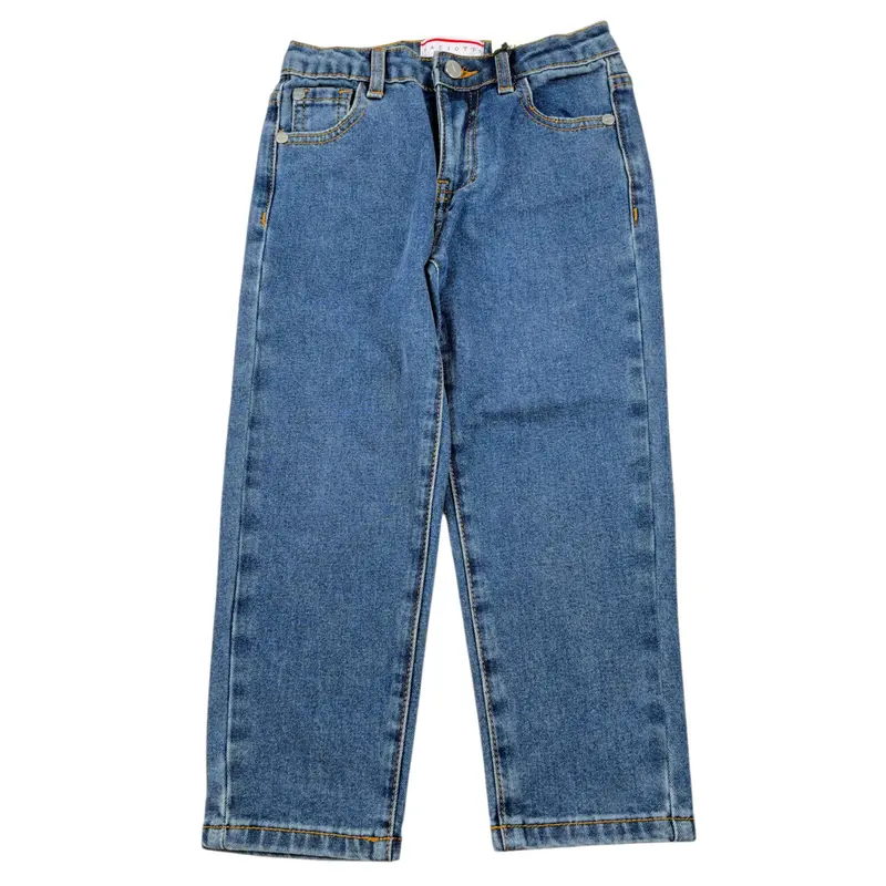 Cesare Paciotti Jeans tinta unita con Girovita Regolabile Azzurro per Bambino