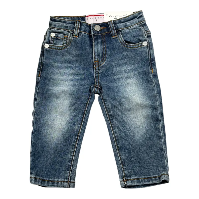 Cesare Paciotti Jeans tinta unita con Girovita Regolabile Blu per Neonato
