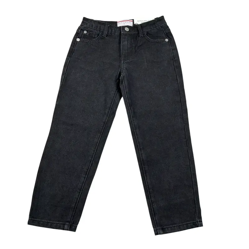 Cesare Paciotti Jeans tinta unita con Girovita Regolabile Nero per Bambino