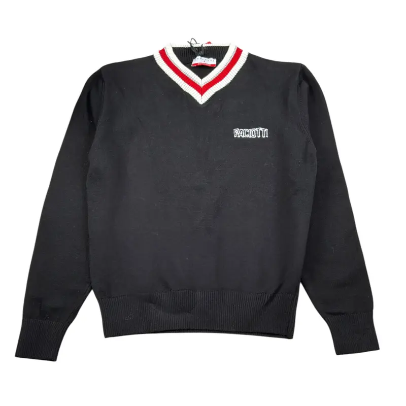 Cesare Paciotti Maglia tinta unita con Scollo A V Nero per Bambino