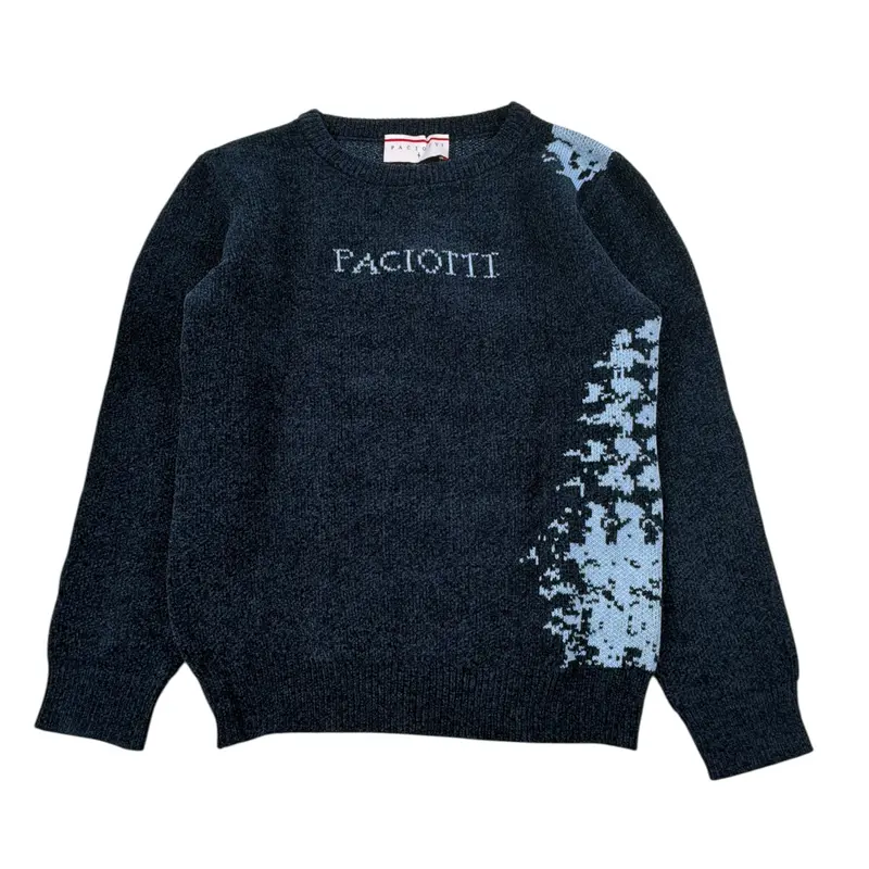 Cesare Paciotti Maglia tinta unita Girocollo Blu per Bambino