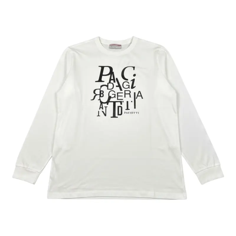 Cesare Paciotti Shirt Girocollo tinta unita con Logo Bianco per Bambino