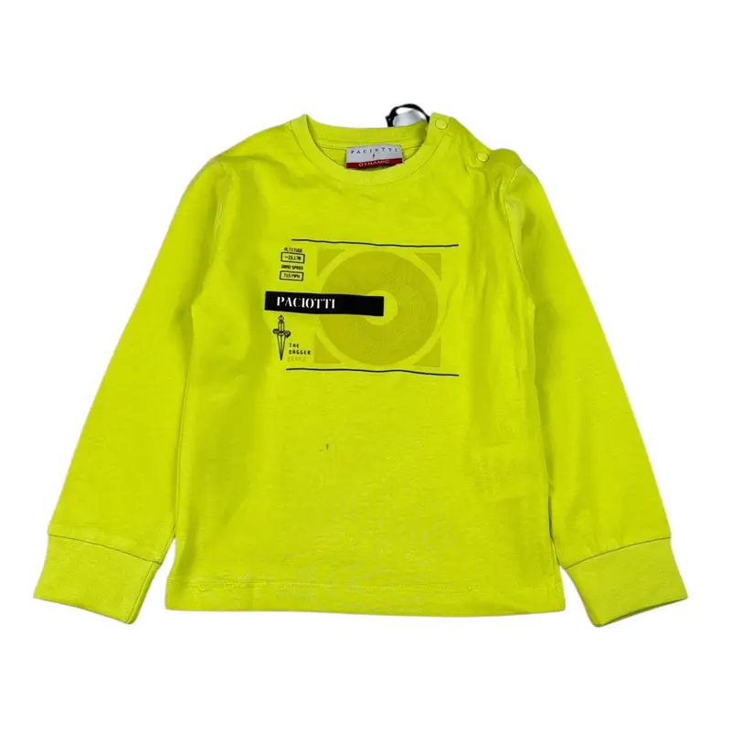 Cesare Paciotti Shirt tinta unita con Stampa Verde Acido per Neonato