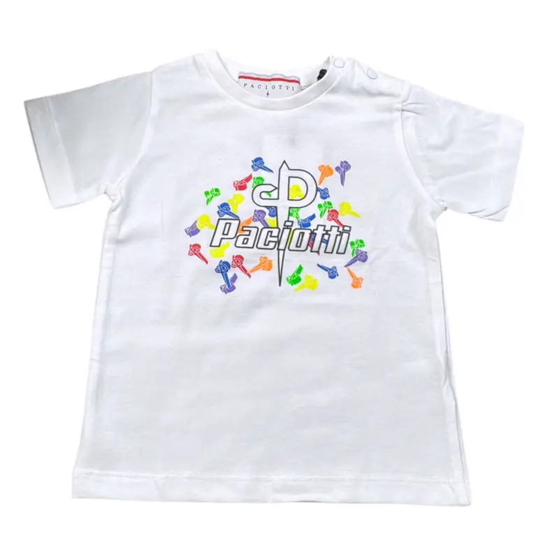 Cesare Paciotti T-Shirt tinta unita con Stampa Bianco per Neonato