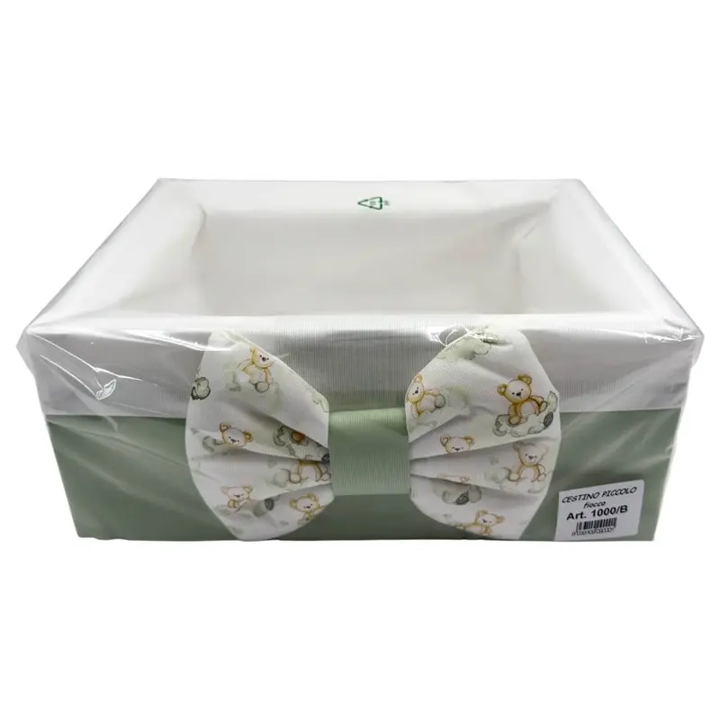 Cesta Nascita – Con Fiocco e Cuore Ricamato