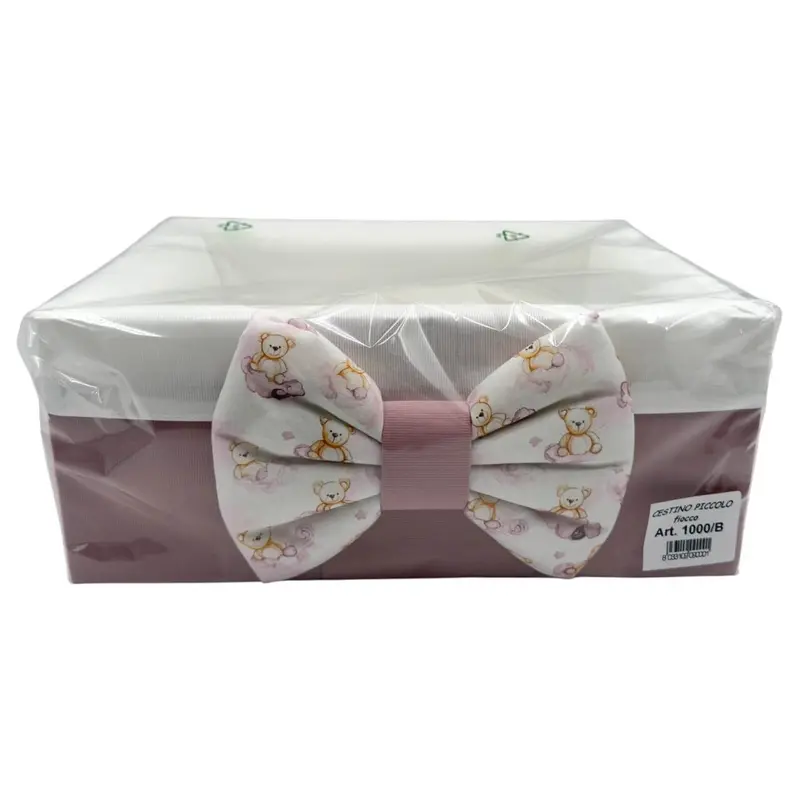 Cesta Nascita – Con Fiocco e Cuore Ricamato