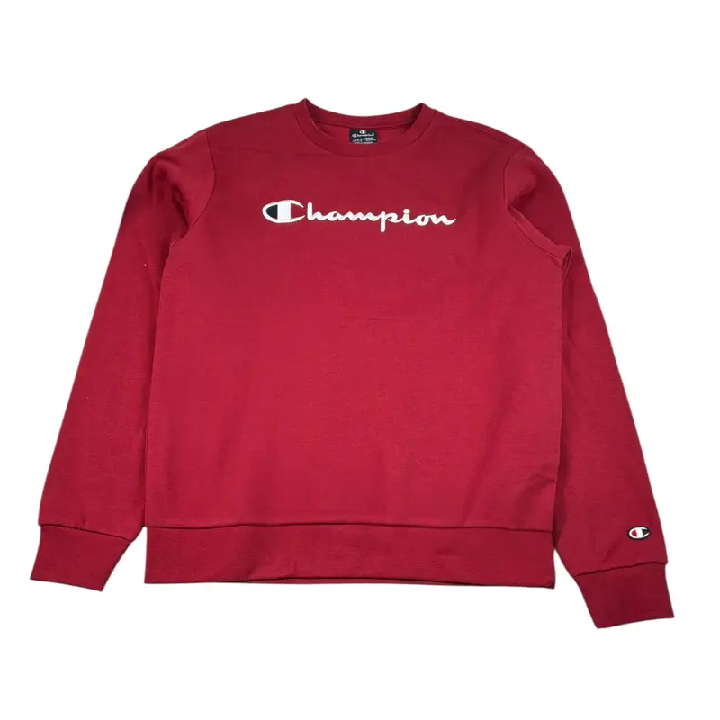 Champion Felpa Chiusa Girocollo tinta unita Bordeaux per Bambino