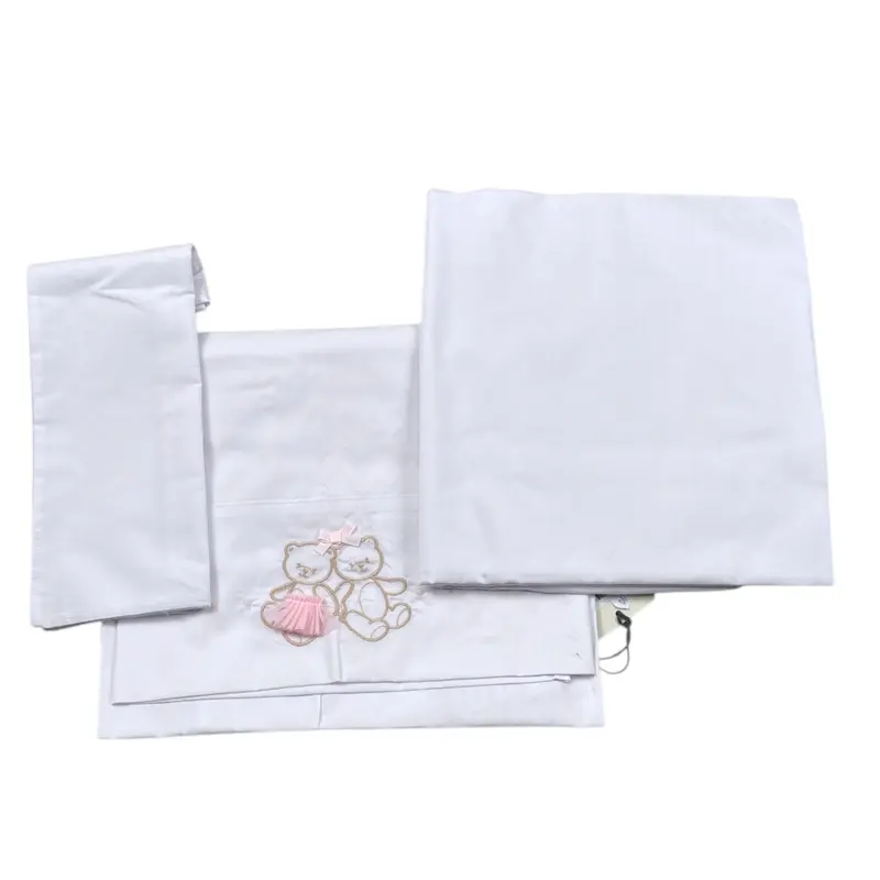 Ciccino Set Lenzuola 3Pz Bianco per Neonata