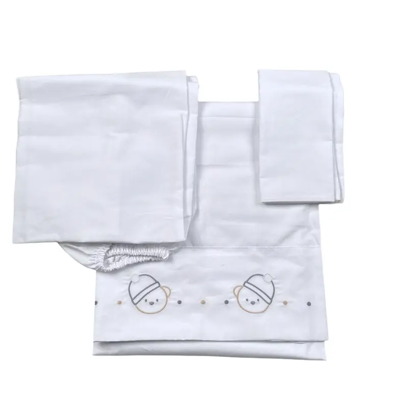 Ciccino Set Lenzuola 3Pz Bianco per Neonata