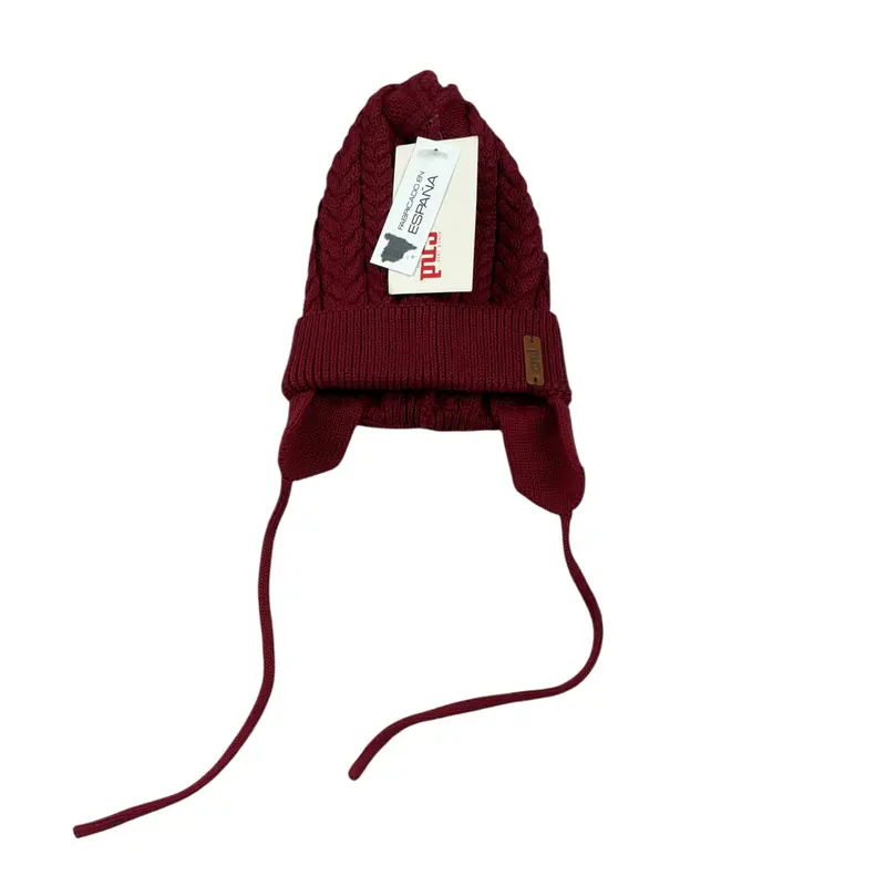 Cnd Cappello tinta unita con Logo Bordeaux per Neonato