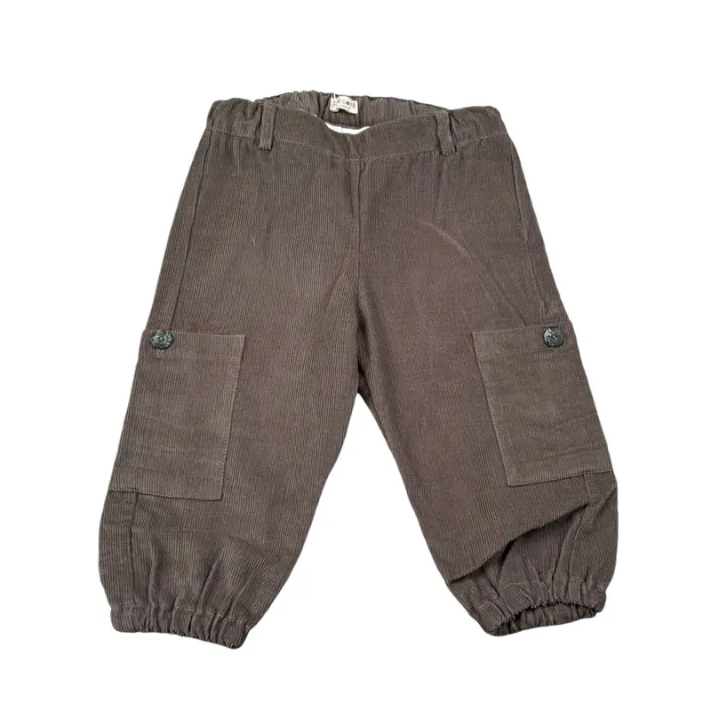 Coccode' Pantalone tinta unita con Elastico In Vita Marrone per Neonato