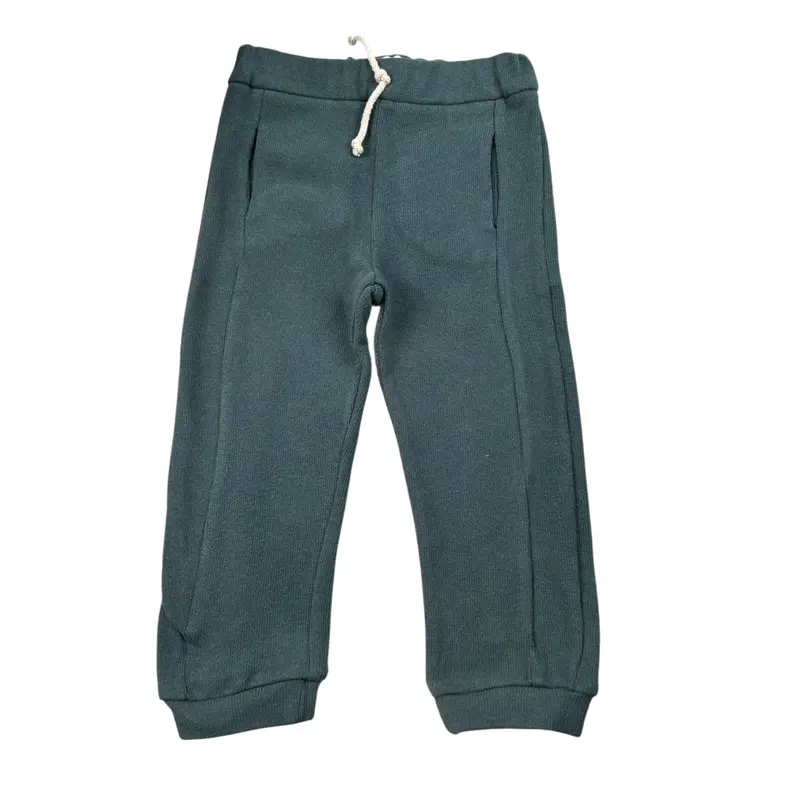 Coccode Pantalone tinta unita con Elastico In Vita Verde per Neonato