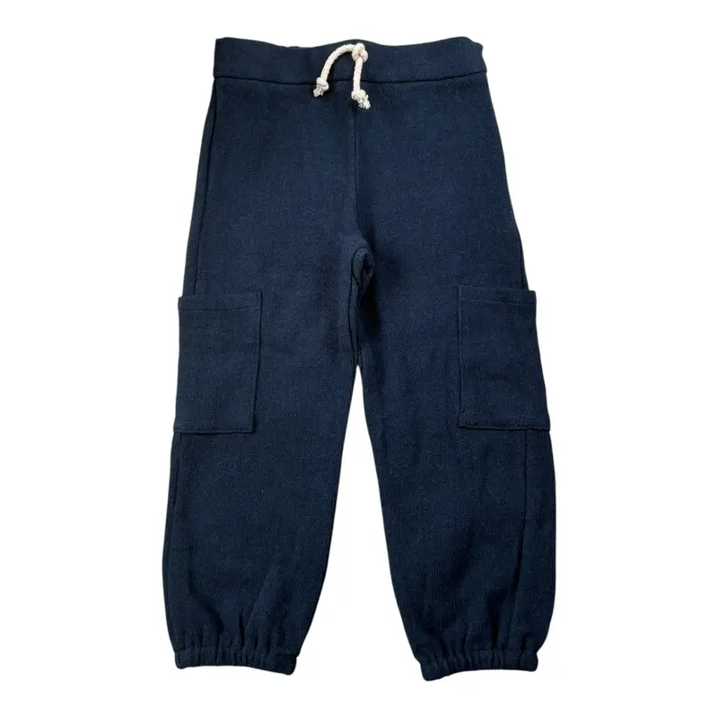 Coccode Pantalone tinta unita con Girovita Regolabile Blu per Neonato