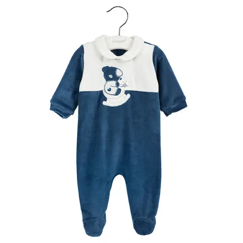 Coccodè Tutina blu in ciniglia neonato