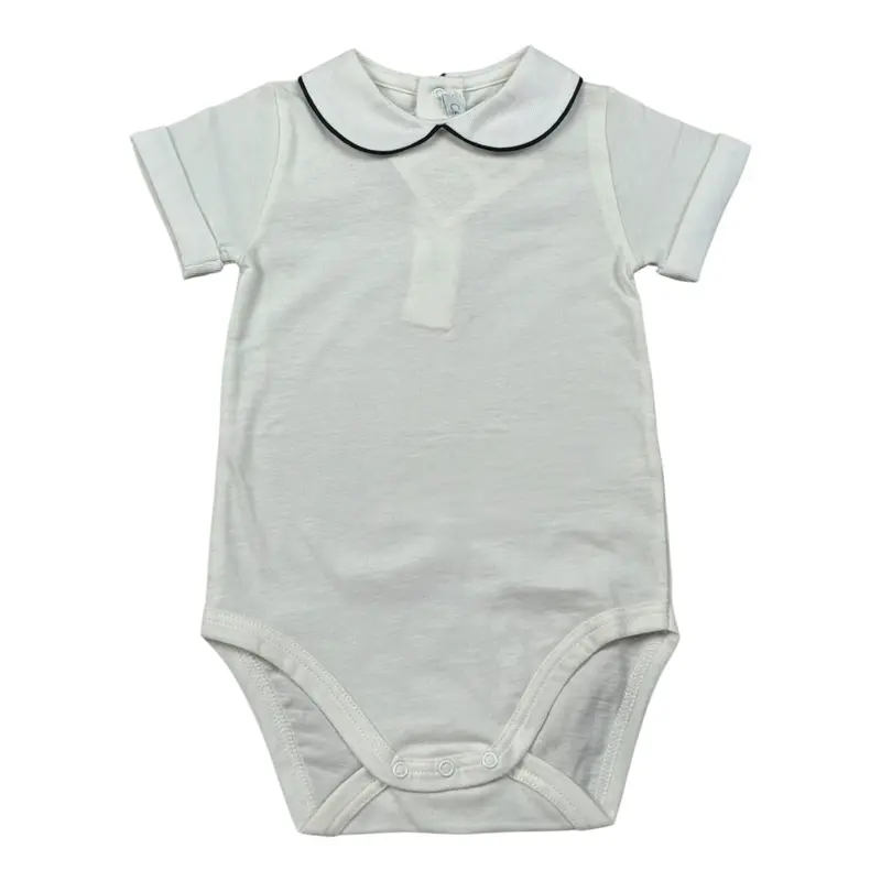 Colibri Body Mezza Manica tinta unita Bianco/Blu per Neonato