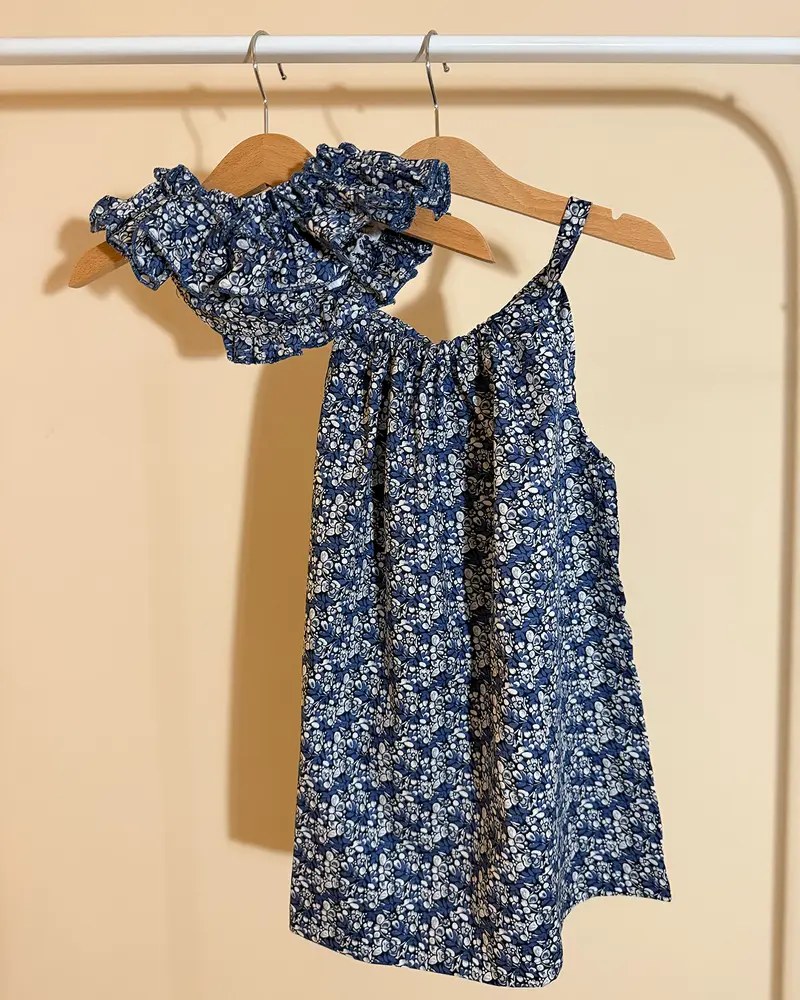 Completino bimba - Fiori Blu