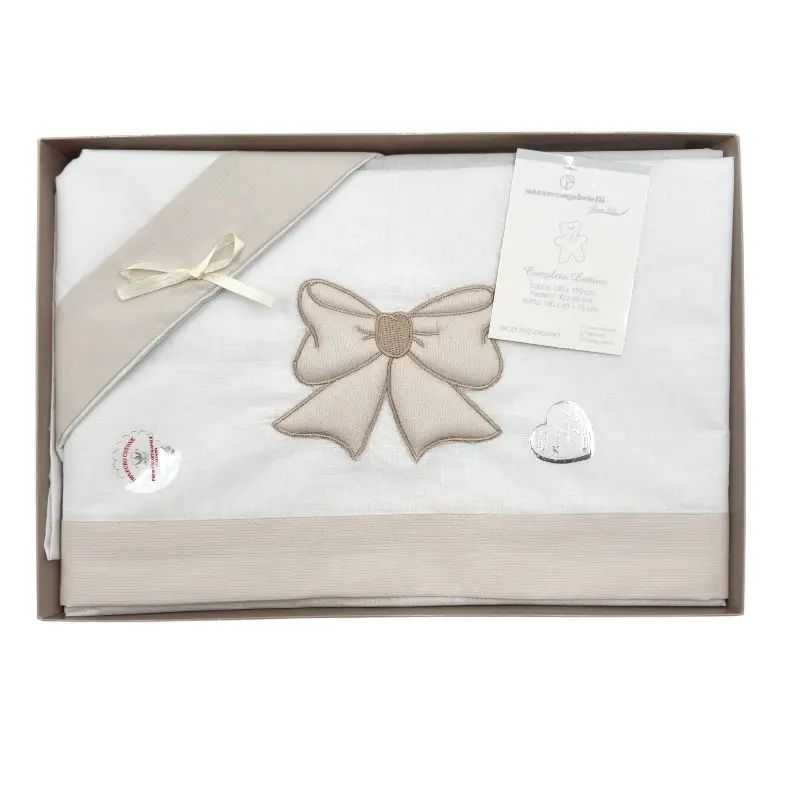 Completo Culla/Lettino Fiocco 100% Cotone