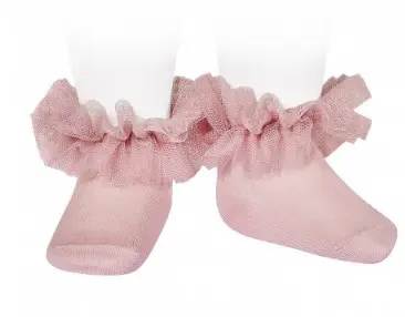 Condor calzini corti con bordo in tulle