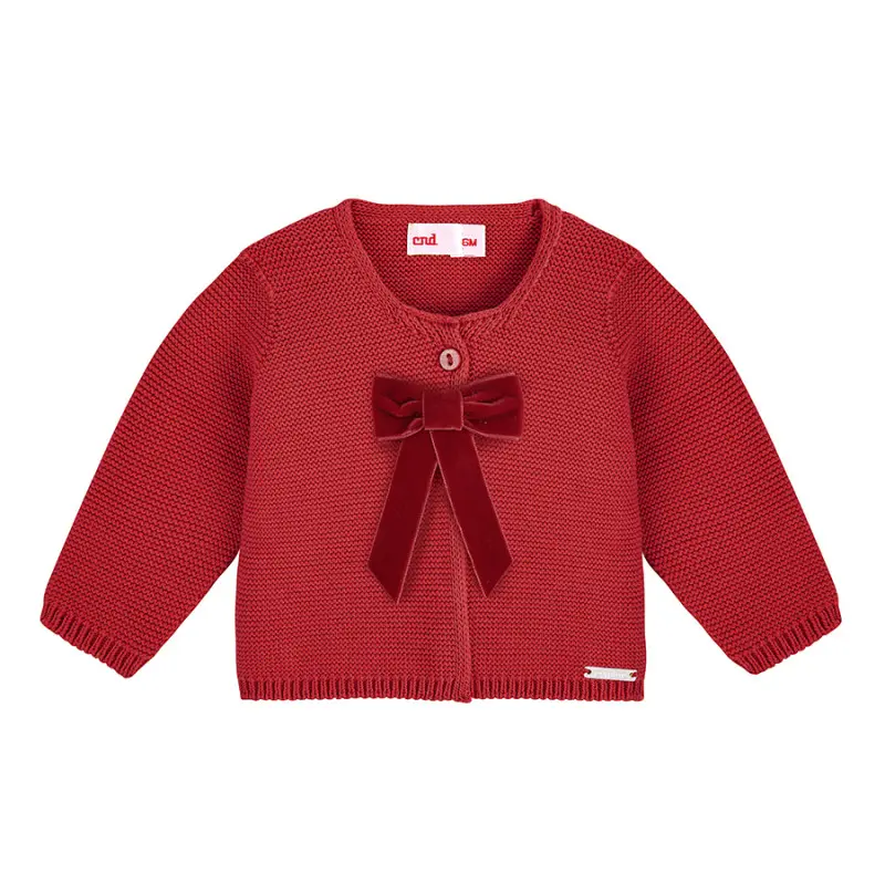 CONDOR Cardigan a punto legaccio con fiocco in velluto
