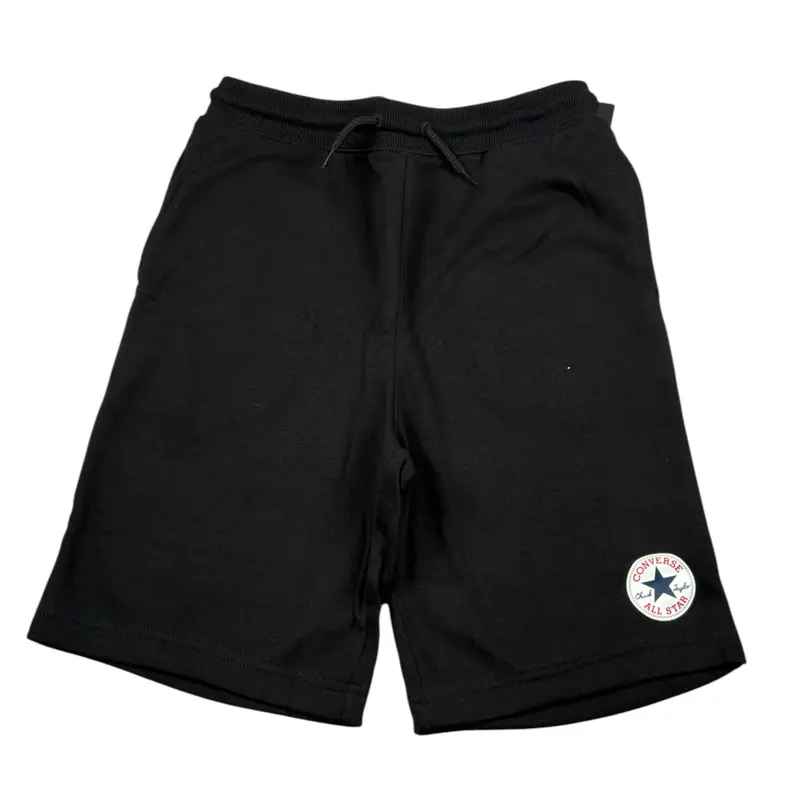 Converse Bermuda In Felpa tinta unita con Logo Nero per Bambino