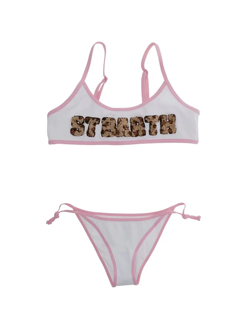 COSTUME 2PZ A COSTINE BIANCO ON LOGO IN SPUGNA MACULATO MC2 SAINT BARTH