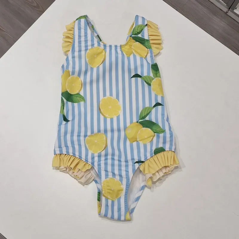 Costume bambina intero fantasia limoni