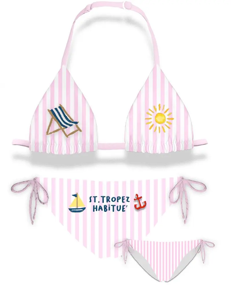 COSTUME DUE PEZZI MC2 SAINT BARTH A RIGHE BIANCO E ROSA