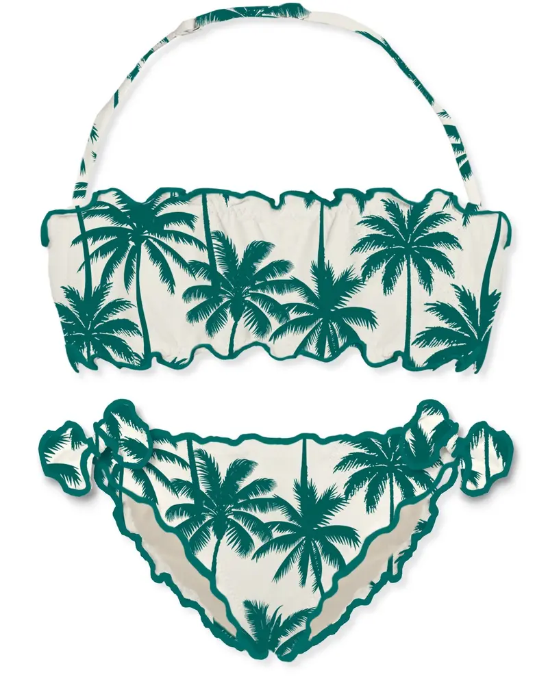 COSTUME DUE PEZZI MC2 SAINT BARTH BIANCO CON PALME VERDI