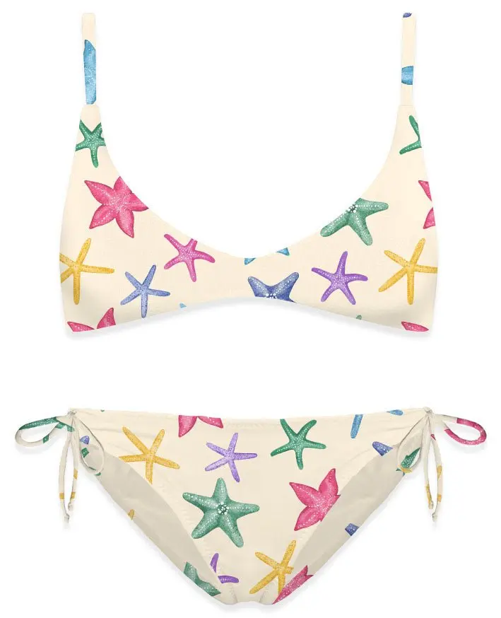 COSTUME DUE PEZZI MC2 SAINT BARTH BIANCO CON STAMPA STELLE MARINE