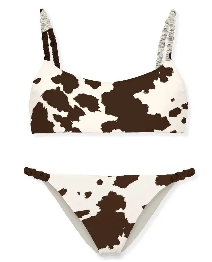 COSTUME DUE PEZZI MC2 SAINT BARTH EFFETTO MUCCATO BIANCO E MARRONE