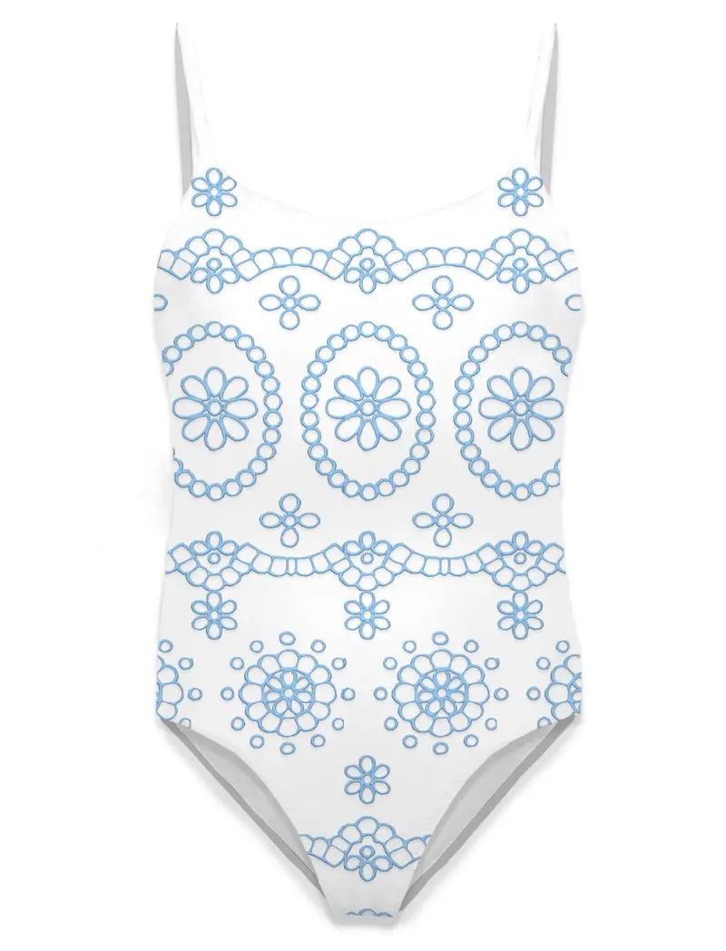 COSTUME INTERO MC2 SAINT BARTH BIANCO E AZZURRO IN PIZZO SANGALLO