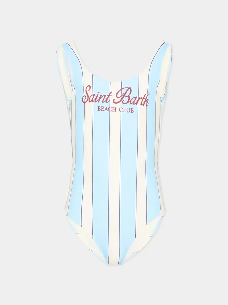 COSTUME INTERO MC2 SAINT BARTH BIANCO E BLU CON LOGO ROSSO