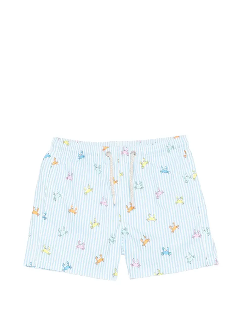 COSTUME MC2 SAINT BARTH A RIGHE AZZURRE E BIANCHE CON GRANCHI COLORATI