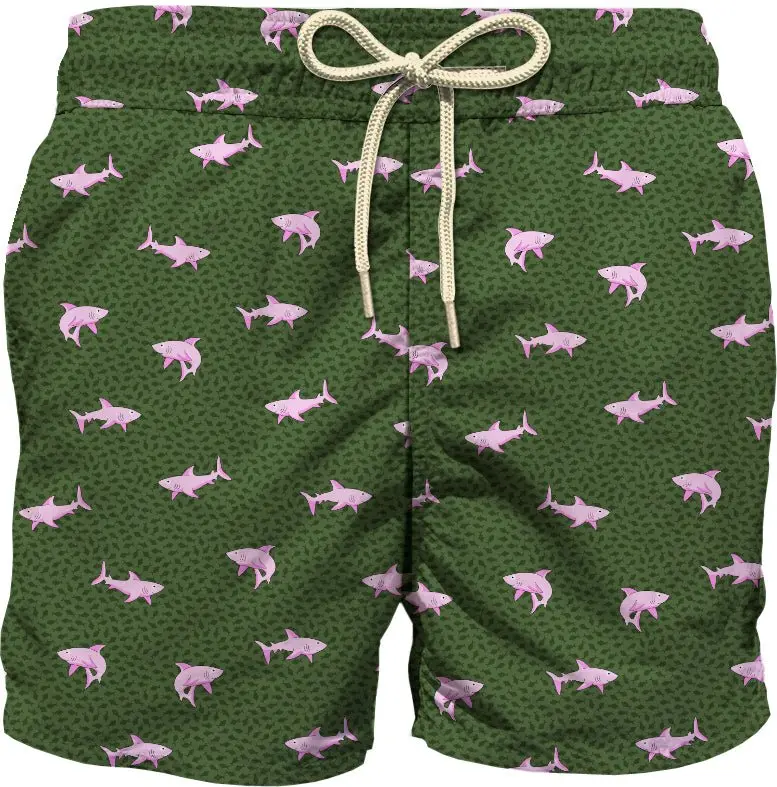 COSTUME MC2 SAINT BARTH VERDE CON SQUALI ROSA