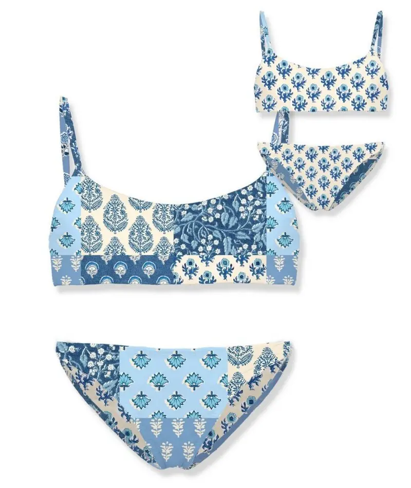 COSTUME REVERSIBILE FLOREALE BIANCO/BLU MC2 SAINT BARTH