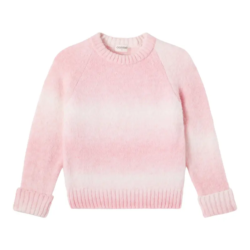 Cozmo Maglia Girocollo Bicolore Rosa/Bianco per Neonata