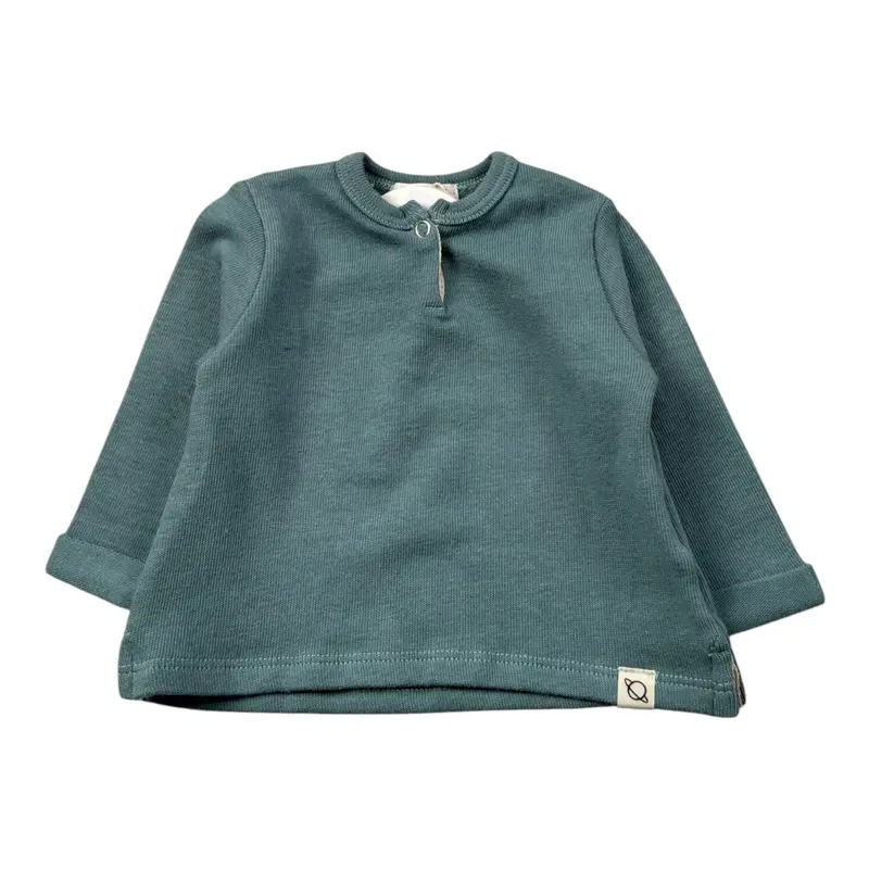 Cozmo Maglia tinta unita con Bottoni Verde per Neonato