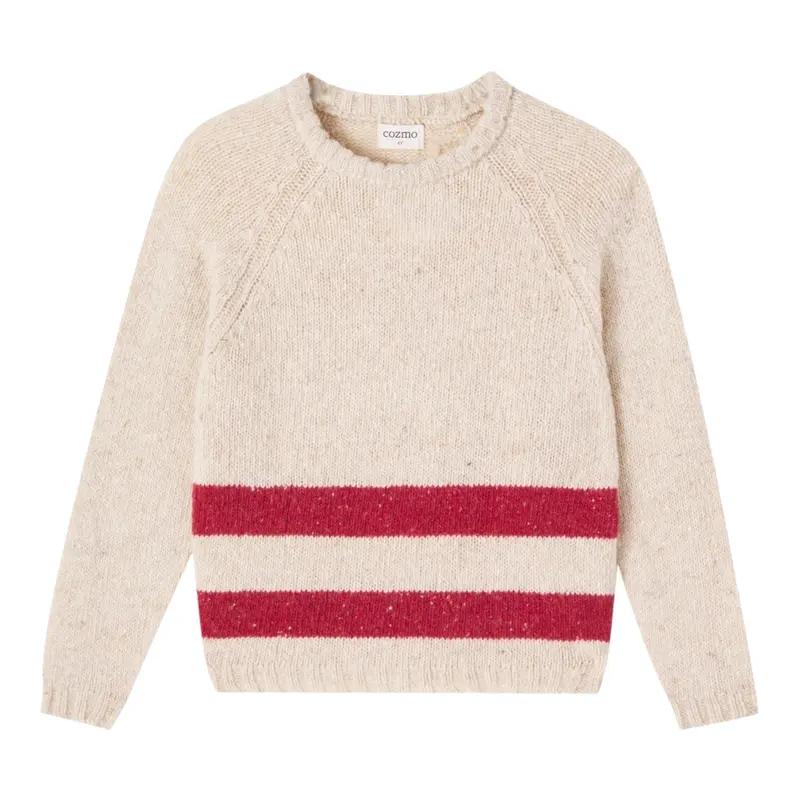 Cozmo Maglia tinta unita con Fantasia A Righe Beige per Bambino